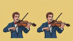 Quebra-cabeças: encontre todas as diferenças na imagem do violinista em 37 segundos